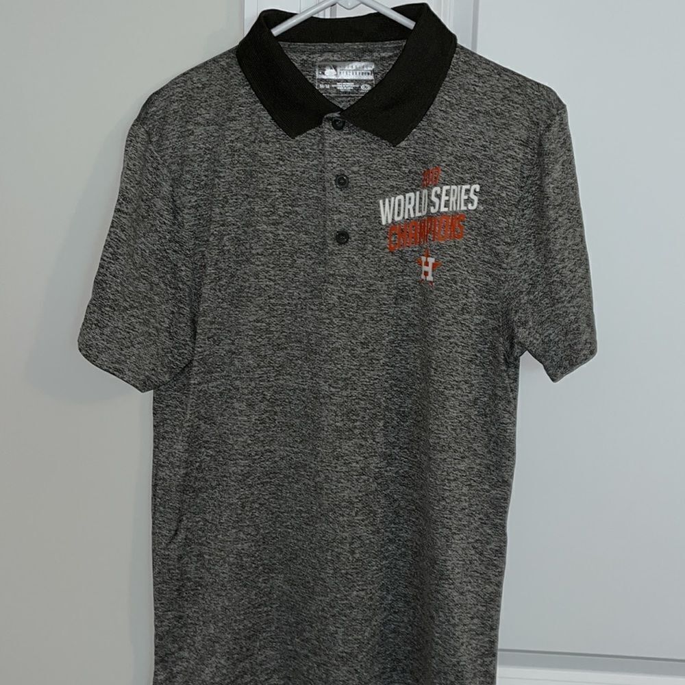 New Gray 2017 Houston Astro’s World Series champions golf polo shirt M men’s